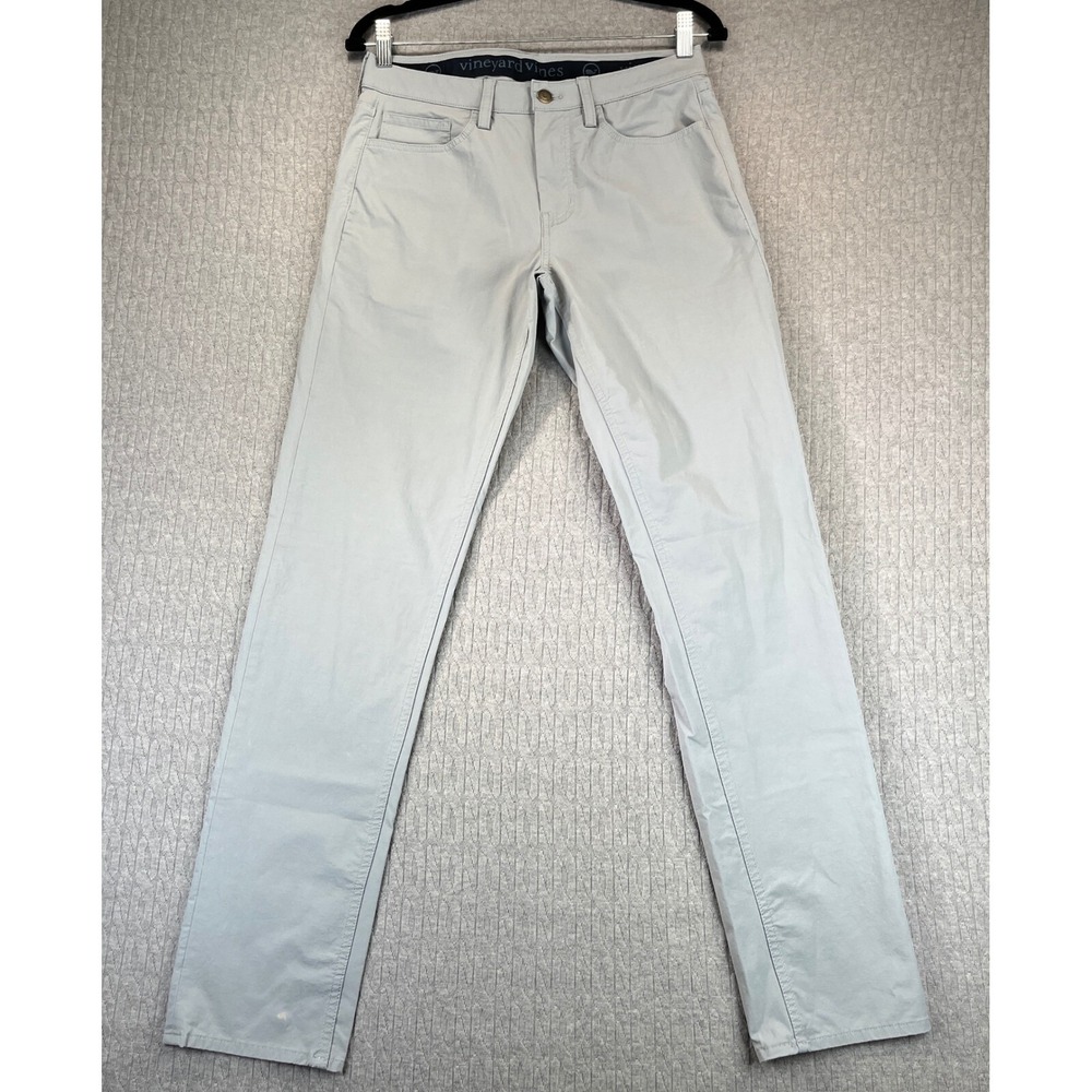 Vineyard Vines On The Go Pant Men 28x32 Fits 30x31 Gray Performance Chino